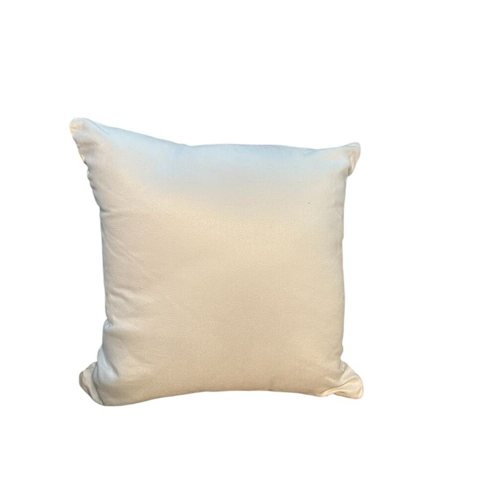 White Lisa Pillow with Coffee Design - Picture 2 of 2